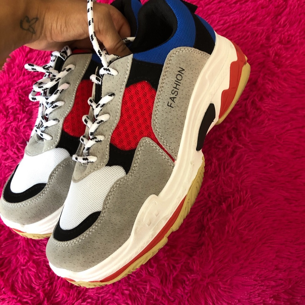 Red white blue trainers